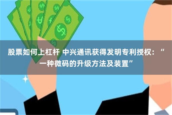 股票如何上杠杆 中兴通讯获得发明专利授权：“一种微码的升级方法及装置”