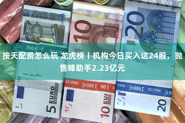 按天配资怎么玩 龙虎榜丨机构今日买入这24股，抛售蜂助手2.23亿元