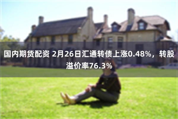 国内期货配资 2月26日汇通转债上涨0.48%，转股溢价率76.3%