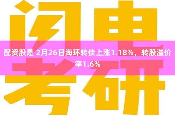 配资股是 2月26日海环转债上涨1.18%，转股溢价率1.6%