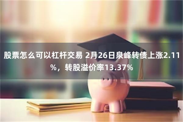 股票怎么可以杠杆交易 2月26日泉峰转债上涨2.11%，转股溢价率13.37%