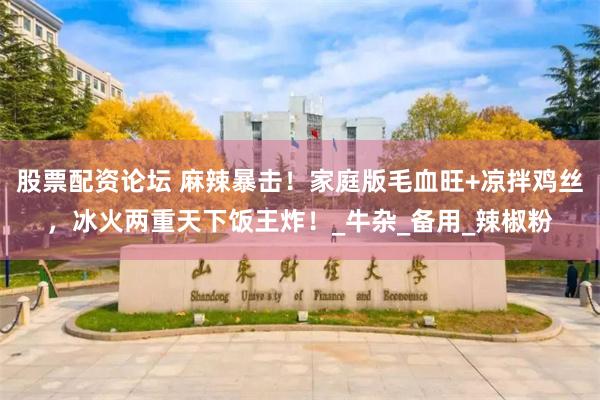 股票配资论坛 麻辣暴击！家庭版毛血旺+凉拌鸡丝，冰火两重天下饭王炸！_牛杂_备用_辣椒粉