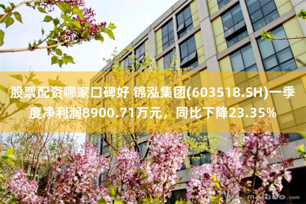 股票配资哪家口碑好 锦泓集团(603518.SH)一季度净利润8900.71万元，同比下降23.35%