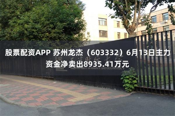 股票配资APP 苏州龙杰（603332）6月13日主力资金净卖出8935.41万元