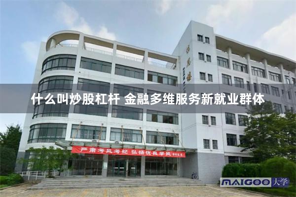什么叫炒股杠杆 金融多维服务新就业群体
