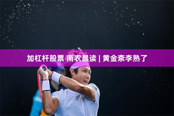 加杠杆股票 南农晨读 | 黄金柰李熟了
