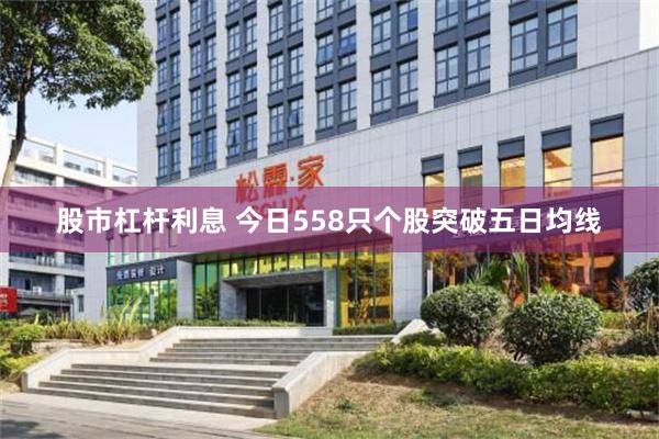 股市杠杆利息 今日558只个股突破五日均线