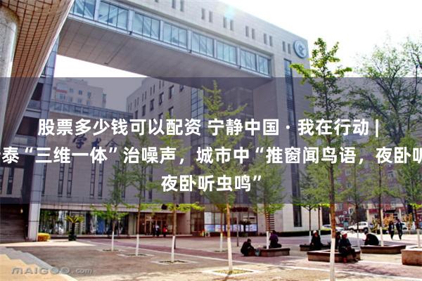 股票多少钱可以配资 宁静中国 · 我在行动 | 山东新泰“三维一体”治噪声，城市中“推窗闻鸟语，夜卧听虫鸣”