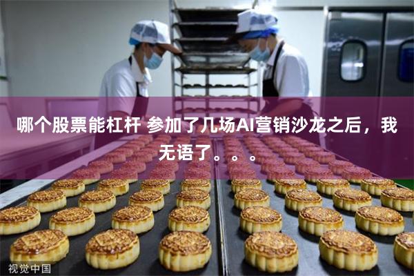 哪个股票能杠杆 参加了几场AI营销沙龙之后，我无语了。。。
