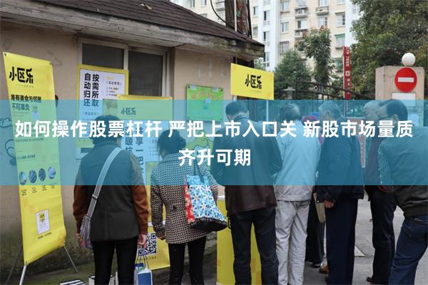 如何操作股票杠杆 严把上市入口关 新股市场量质齐升可期